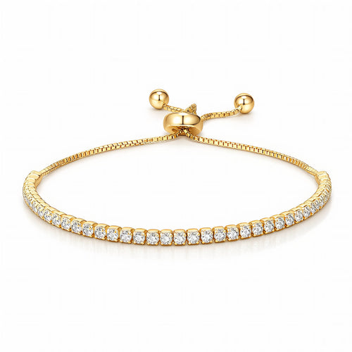 Crystal Tennis Gold Bracelet