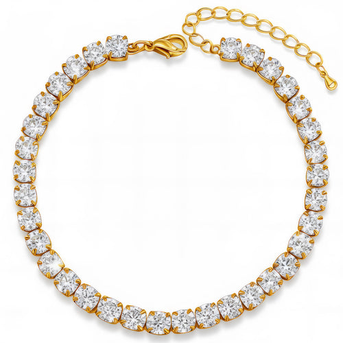 Crystal Tennis Gold Bracelet