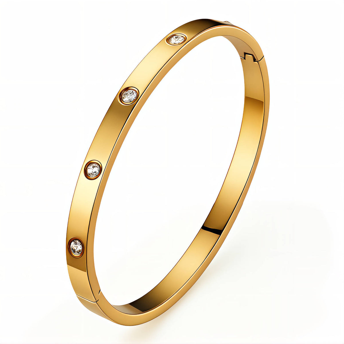 Crystal Line Gold Bangle