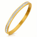Crystal Crossover Gold Bangle
