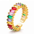Rainbow Crystal Gold Ring