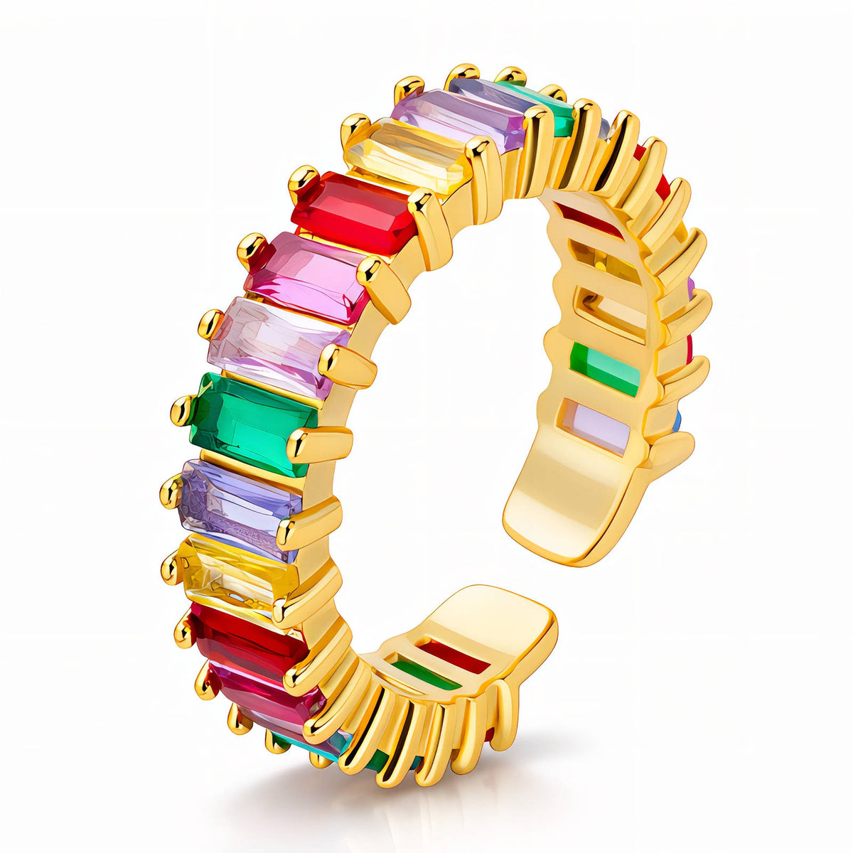 Rainbow Crystal Gold Ring