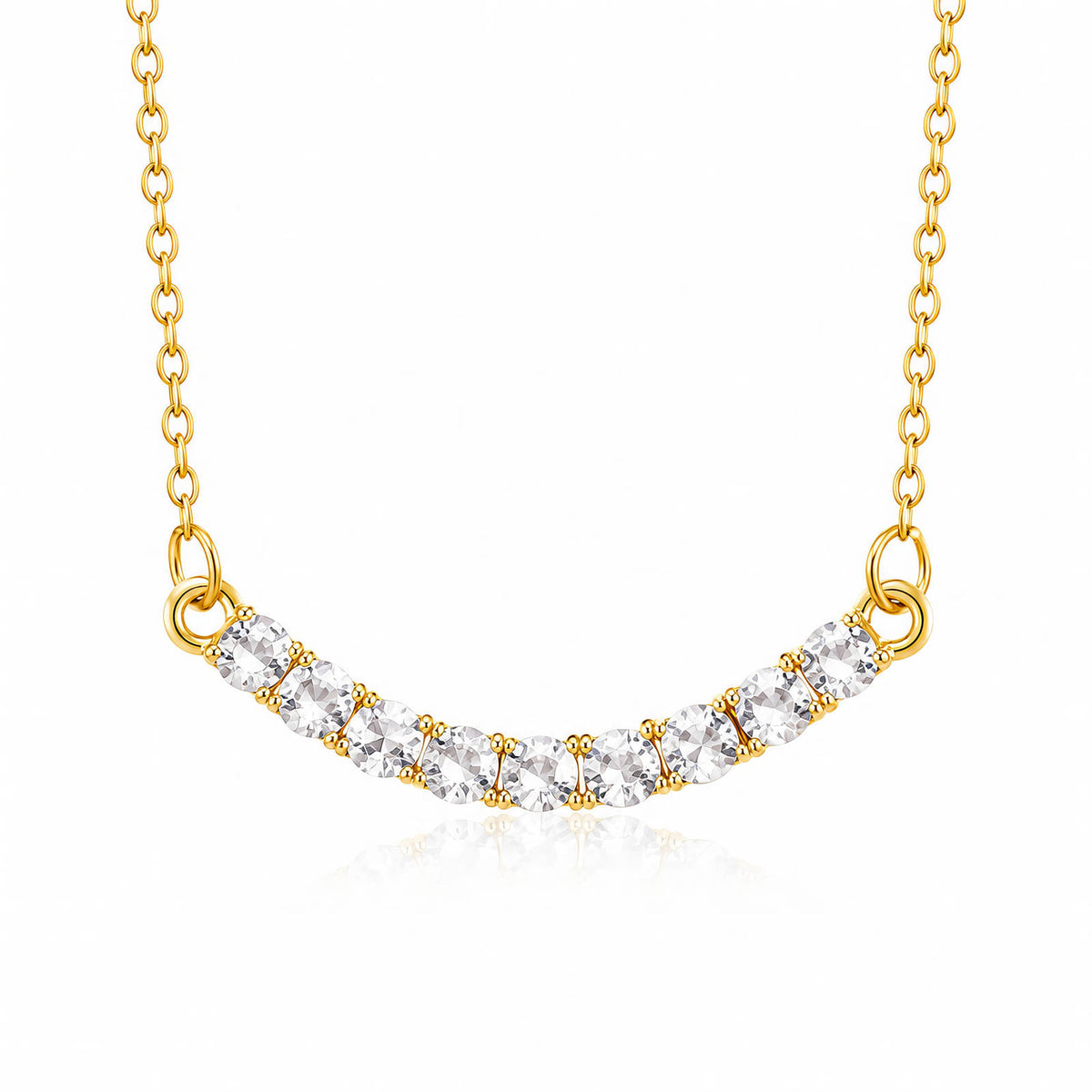 Crystal Tennis Gold Necklace
