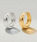 Silver and gold polished sterling silver huggie hoops