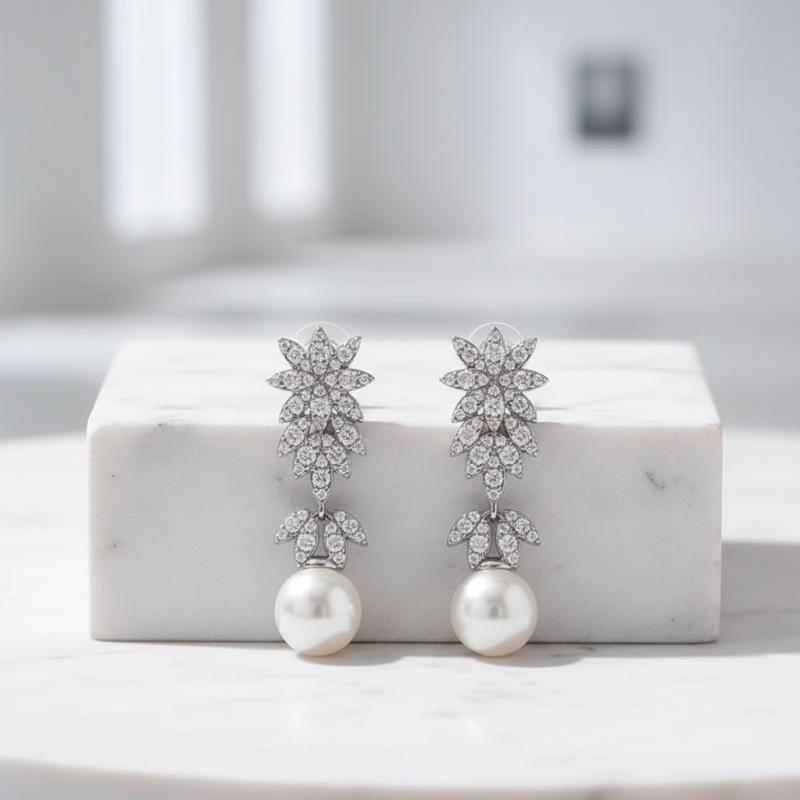 Vintage couture pearl drop earrings product detail