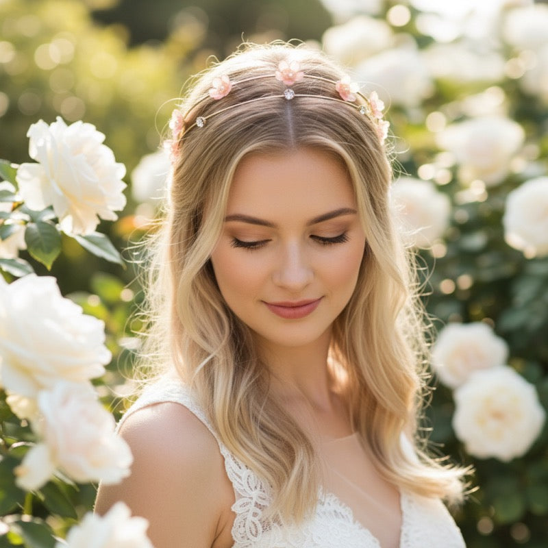 Floral bridesmaid and flower girl headband by Roxwell