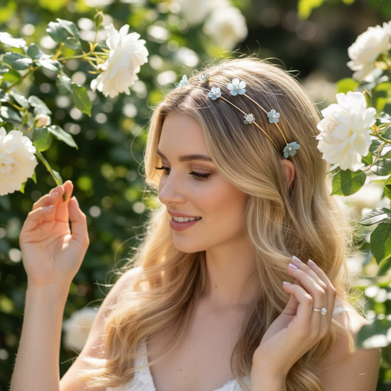 Pearl and crystal floral occasion headband