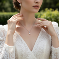 Freshwater pearl and cubic zirconia sterling silver jewellery set