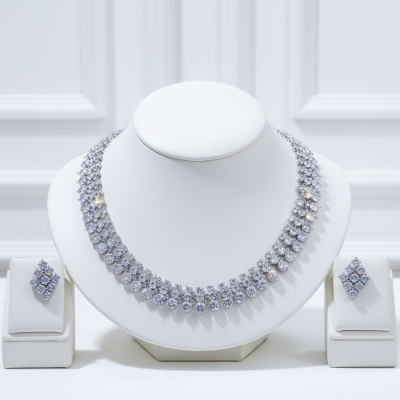 Crystal statement wedding jewellery set product detail